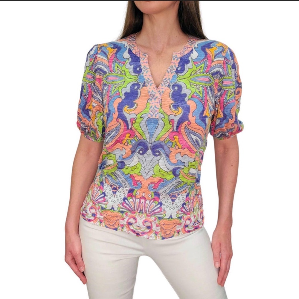David Cline Deco Multicolor Paisley Women's Blouse